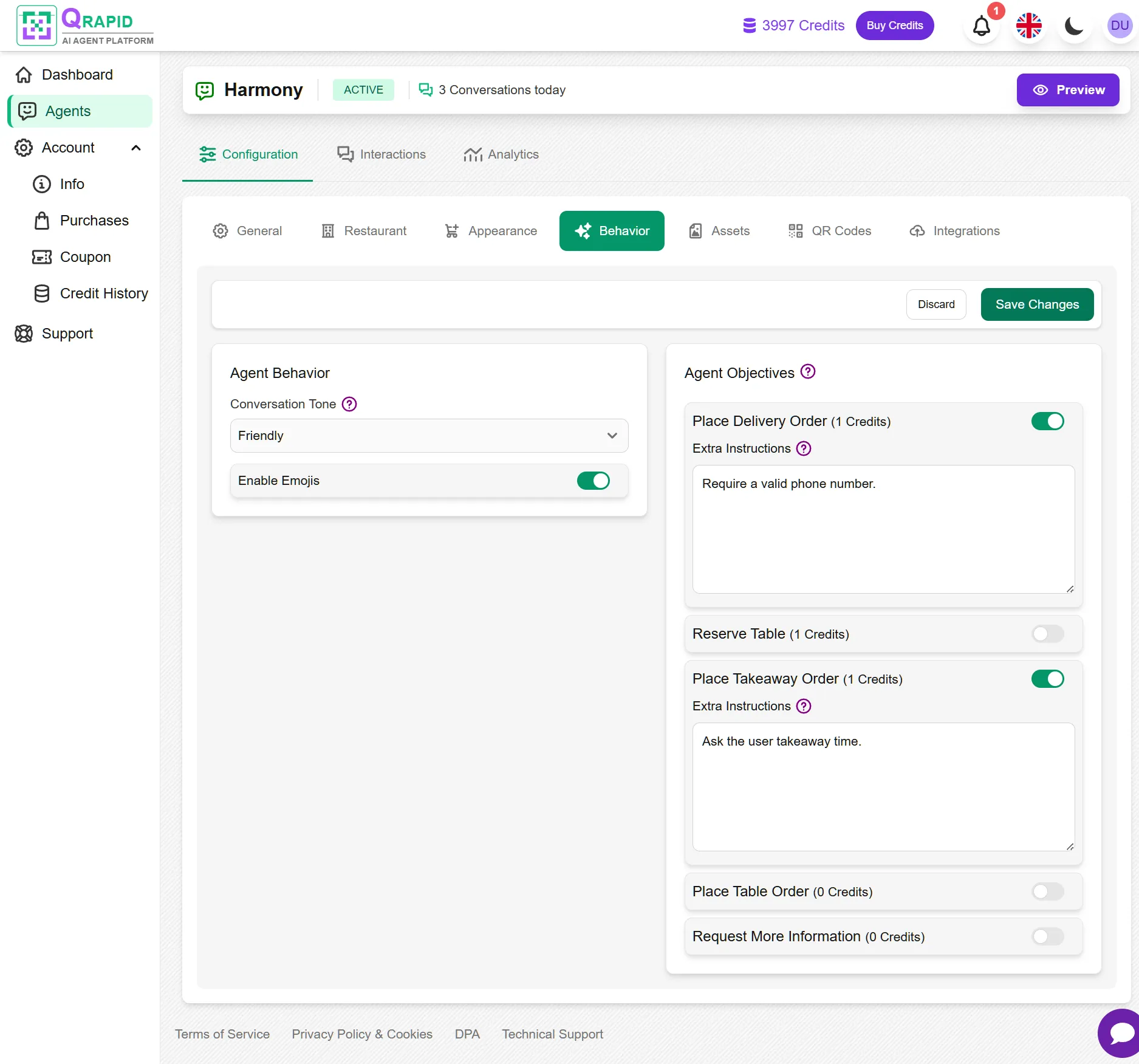 Dashboard Agent Management